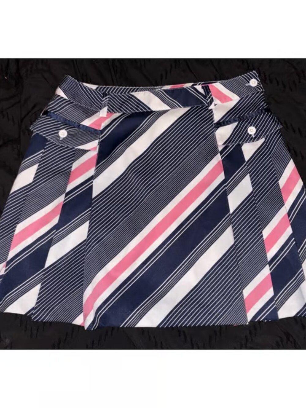 Greg Norman Women's Navy/Pink/White Striped Golf Skort, Size Medium